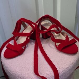 Elegant Red Strappy Women's Sandals